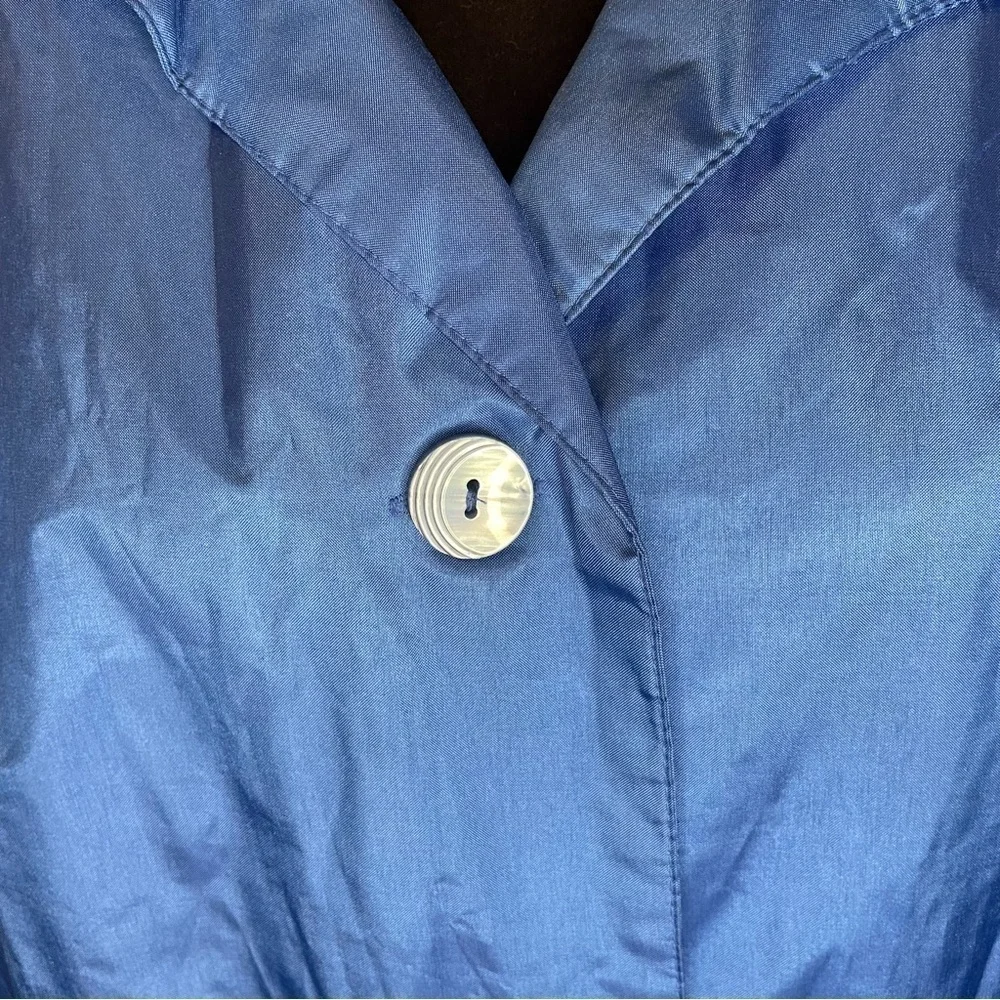 Vintage Electric Blue Oversized‎ Lined Trench Coat Chiango by Fleet Street sz 12